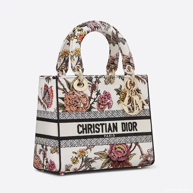 Cheap Lady Motif Medium Canvass Bag White Jardin Botanique D-lite 0603 Luxury